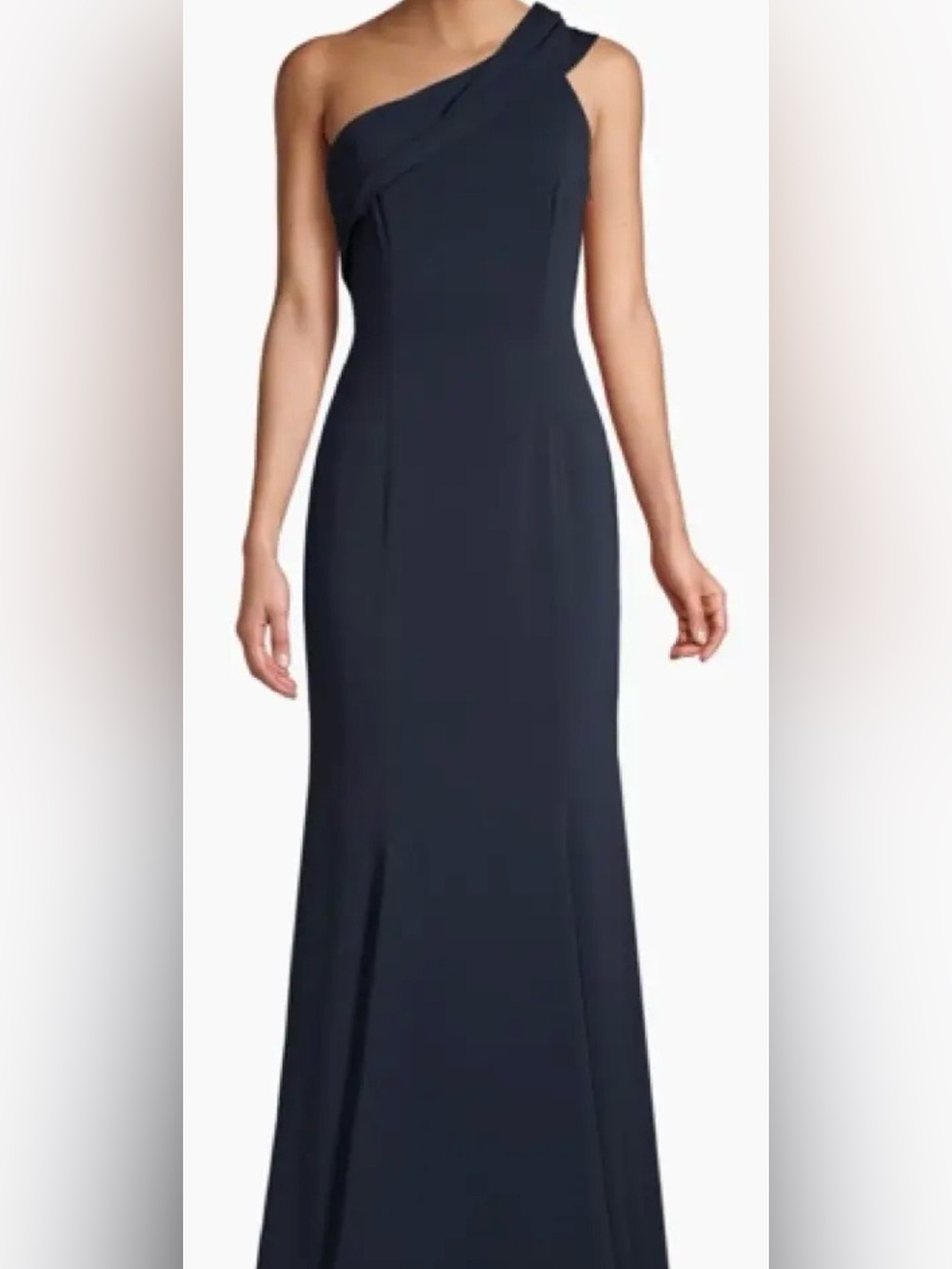 Jay Godfrey Osgood One Shoulder Navy Blue Maxi Gown Dress Size 6